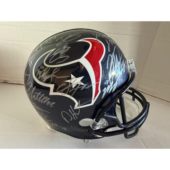 Houston Texans 2025 Riddell Speed full size NFL helmet signed with proof