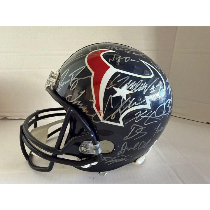 Houston Texans 2025 Riddell Speed full size NFL helmet signed with proof