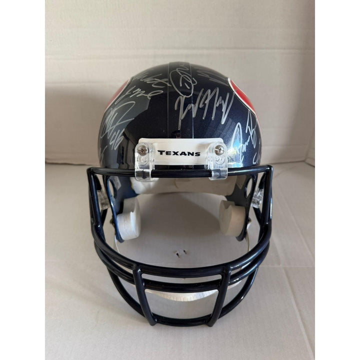 Houston Texans 2025 Riddell Speed full size NFL helmet signed with proof