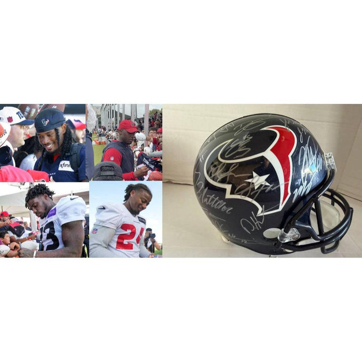 Houston Texans 2025 Riddell Speed full size NFL helmet signed with proof