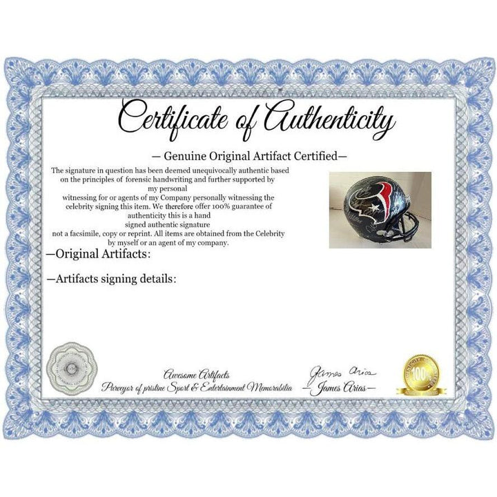 Houston Texans 2025 Riddell Speed full size NFL helmet signed with proof