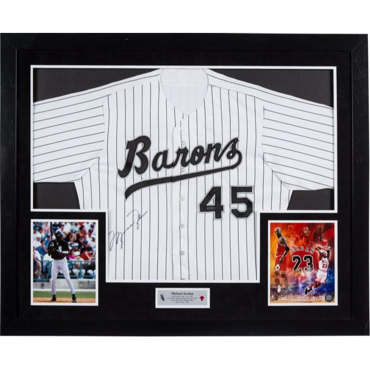 Michael Jordan Birmingham Barons jersey signed and framed with proof