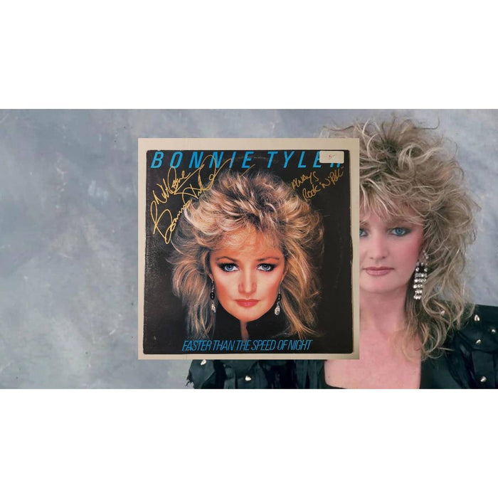 Bonnie Tyler 'Faster Than the Speed of Night' original LP signed with proof
