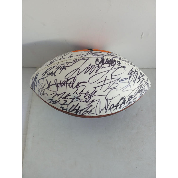 Cincinnati Bengals Joe Burrow Ja'Marr Chase Joe Mixon 2021-22 AFC champions team signed football with proof 