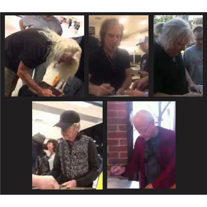 REO Speedwagon Bruce Hall, Dave Matto, Gary Richrath, Kevin Cronin, Neal Dought Fender Stratocaster Squier electric guitar signed with proof