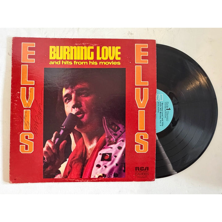 Elvis Presley "Burning Love " original lp signed with proof
