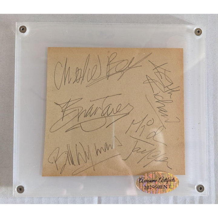 The Rolling Stones Mick Jagger, Keith Richards, Brian Jones, Bill Wyman and Charlie Watts 1960s vintage autograph book page signed