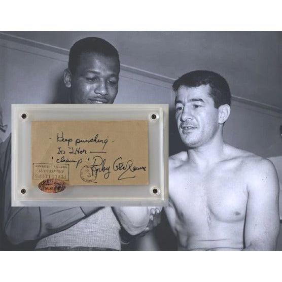 Rocky Graziano Vintage autograph book page signed with proof