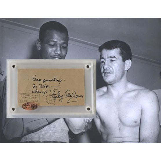 Rocky Graziano Vintage autograph book page signed with proof