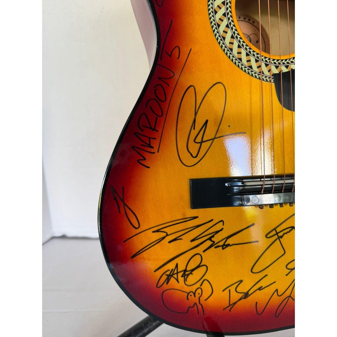 Coldplay 21 Pilots Maroon 5 vintage acoustic guitar signed with proof
