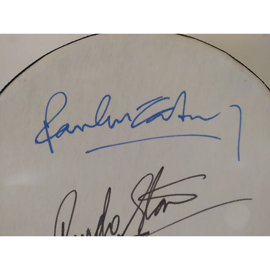 Paul McCartney Ringo Starr The Beatles 14 inch tambourine signed with proof