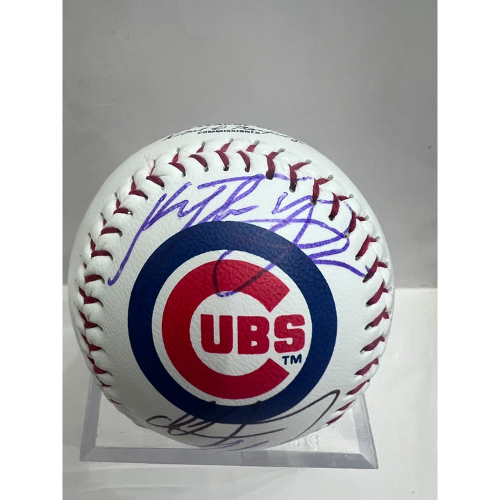 Chicago Cubs Pete Crow-Armstrong, Kyle Tucker, Seiya Suzuki Rawlings MLB baseball signed with proof.