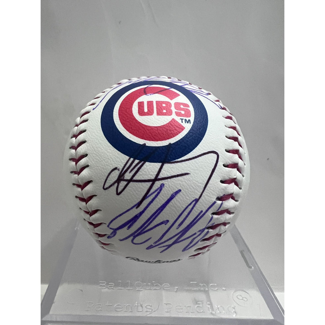Chicago Cubs Pete Crow-Armstrong, Kyle Tucker, Seiya Suzuki Rawlings MLB baseball signed with proof.