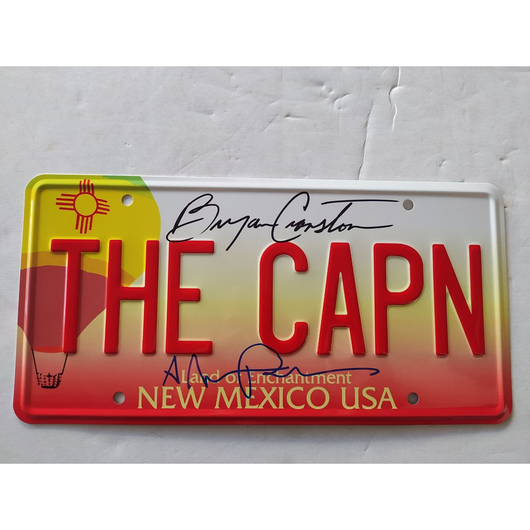 Breaking Bad Walter White Bryan Cranston Aaron Paul Jesse Pinkman authentic license plate signed with proof