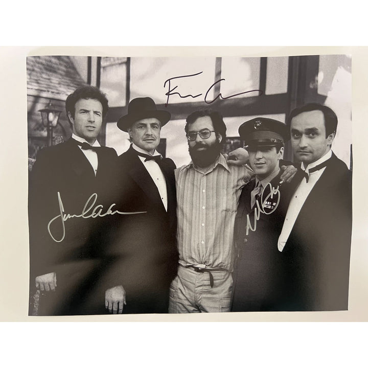 James Caan Sonny Corleone Al Pacino Michael Corleone Francis Ford Coppola The Godfather iconic 11x14 photo signed with proof