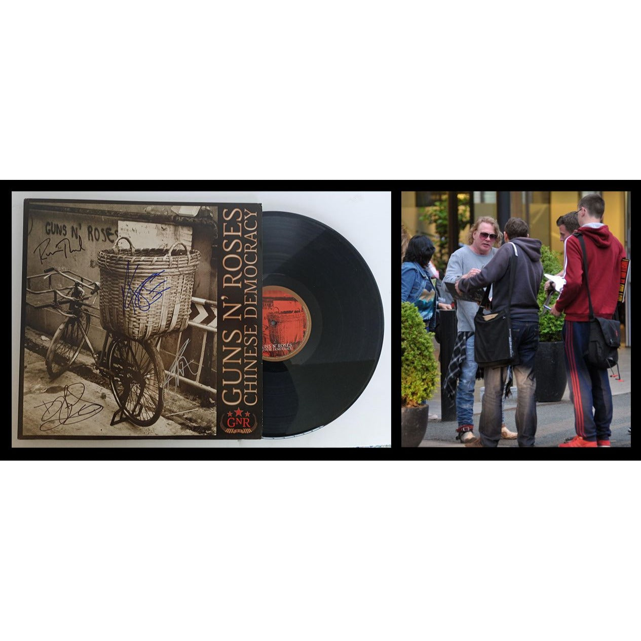 Guns N' Roses Axl Rose Chinese Democracy signed LP with proof