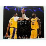 Load image into Gallery viewer, Los Angeles Lakers LeBron James and Anthony Davis 8X10 photo signed with proof with free acrylic frame

