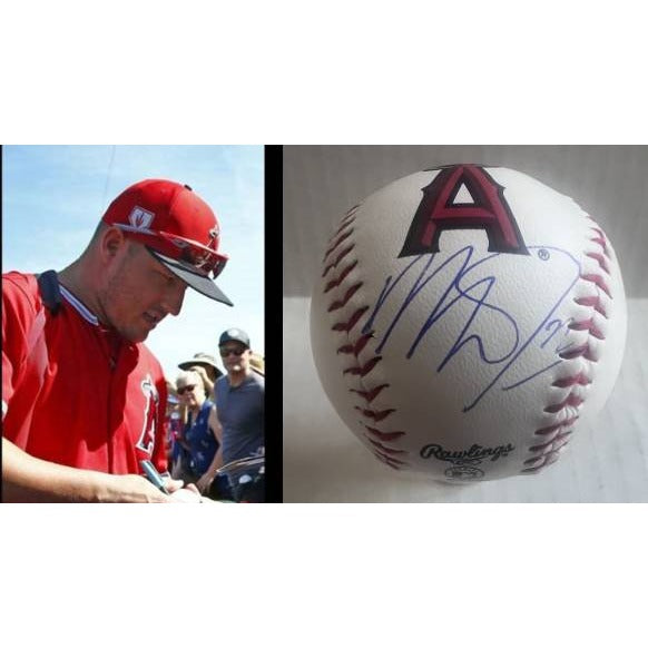 Mike trout Los Angeles Angels of Anaheim Rollings Major League Baseball signed with proof