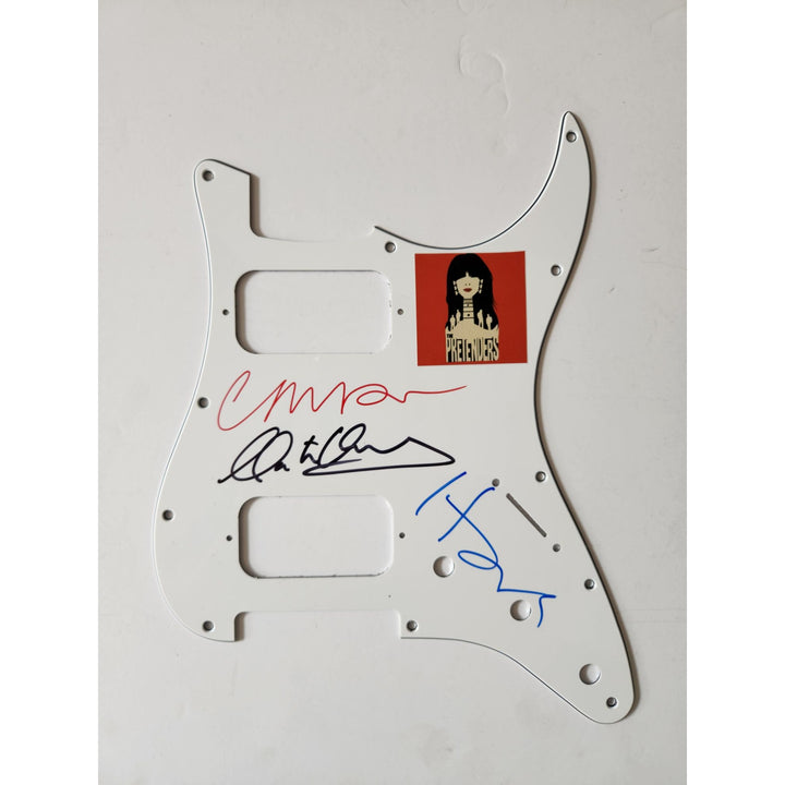 Chrissy Hynde and The Pretenders Fender Stratocaster electric pickguard signed with proof