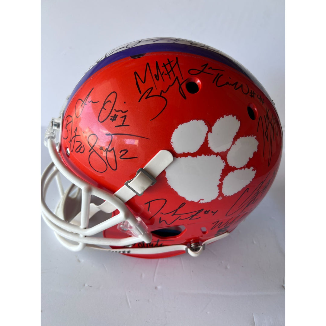 Dean Perry, Jayron Kearse, Dwight Clark Clemson Tigers Replica full size helmet Helmet signed by 25 all time greats