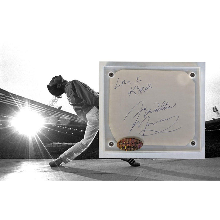 Freddie Mercury Queen Vintage autograph book page signed with proof