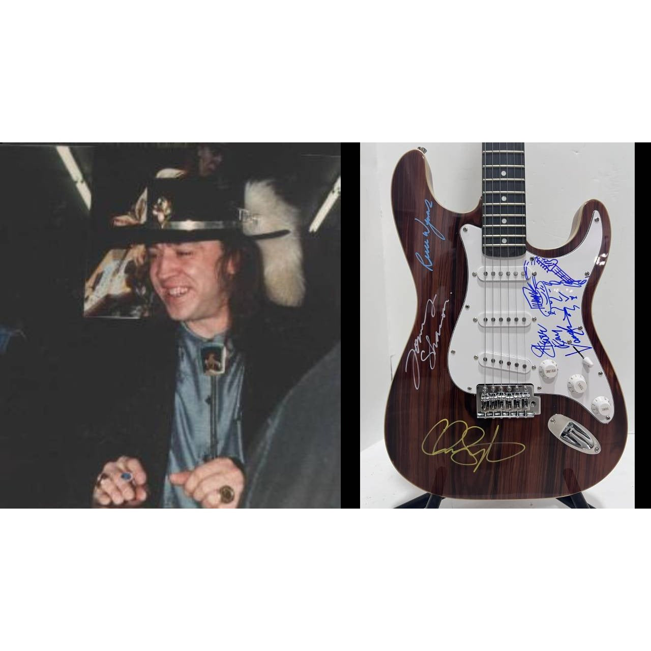 Stevie Ray Vaughan and Double Trouble  CURLY BURL MAPLE 6 STRING ELECTRIC GUITAR vintage wood electric guitar signed with proof