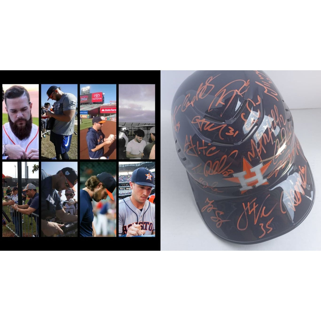 Houston Astros Jose Altuve Justin Verlander George Springer 2016 World Series champions team signed batting helmet