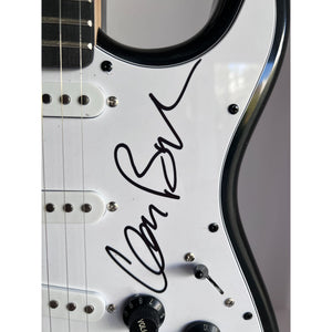 Deborah Harry Blondie band stratocaster electric guitar tobbaco full size signed whit poof