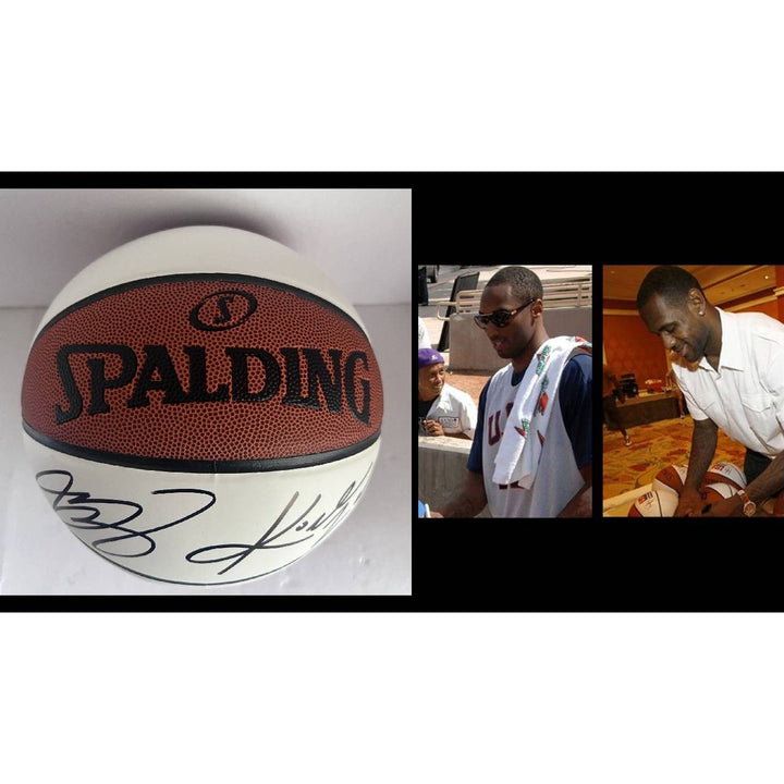 spalding basketball signed by Kobe Bryant and Lebron James signed with proof