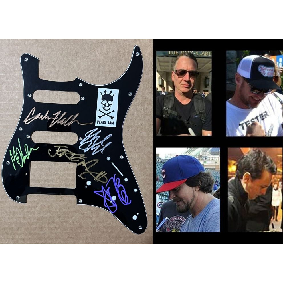 Pearl Jam Eddie Vedder electric guitar pickguard signed with proof