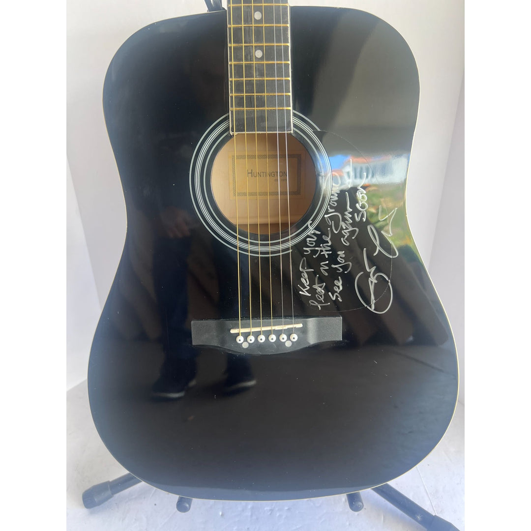 Eric Clapton signed with lyrics full size acoustic guitar with proof