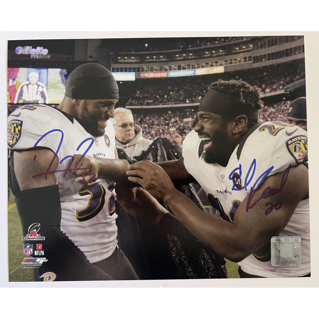 Baltimore Ravens Ray Lewis Ed Reed 8x10 photo signed