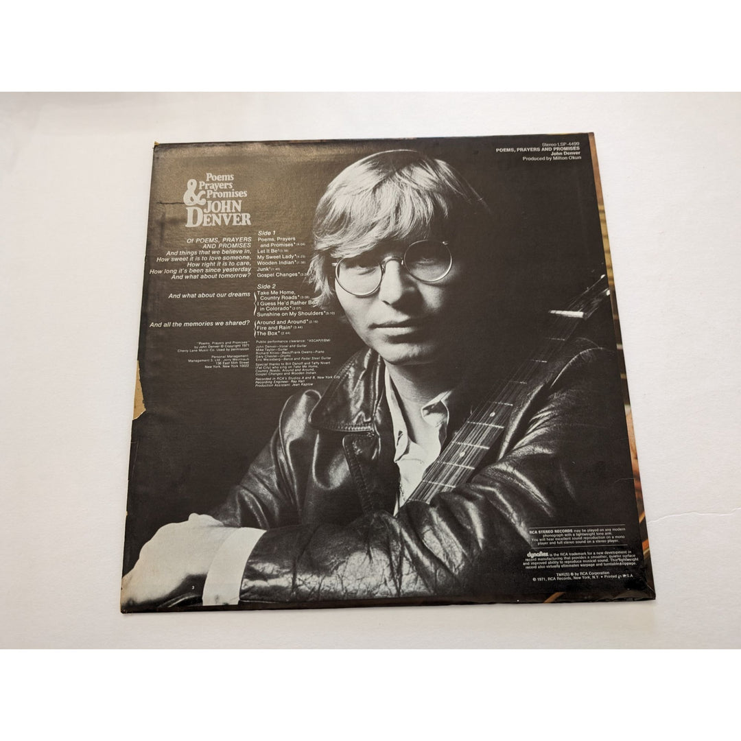 John Denver Poems Prayers and Promises 1971 original LP signed with proof