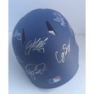 2017 Los Angeles Dodgers Corey Seager Clayton Kershaw Cody Bellinger Max Muncie Will Smith full size batting helmet signed with proof