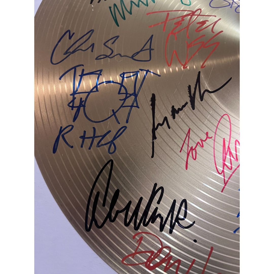 Legendary drummers Ringo Starr Neil Peart Ginger Baker Phil Collins 16-in Cymbal signed with proof