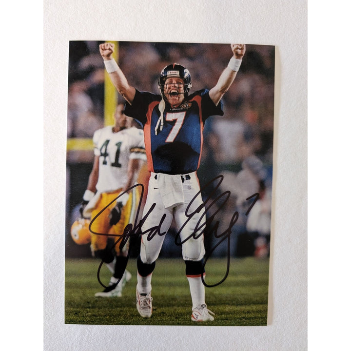 John Elway Denver Broncos 5x7 photograph signed with proof