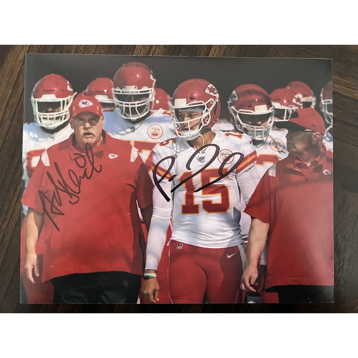 Andy Reid and Patrick Mahomes Kansas City Chiefs 8x10 signed with proof