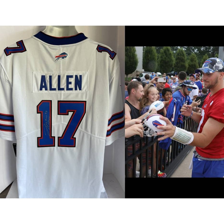 Josh Allen Buffalo Bills white Nike size large game model jersey signed with proof