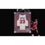 Load image into Gallery viewer, Michael Jordan Chicago Bulls game model jersey signed and framed with proof
