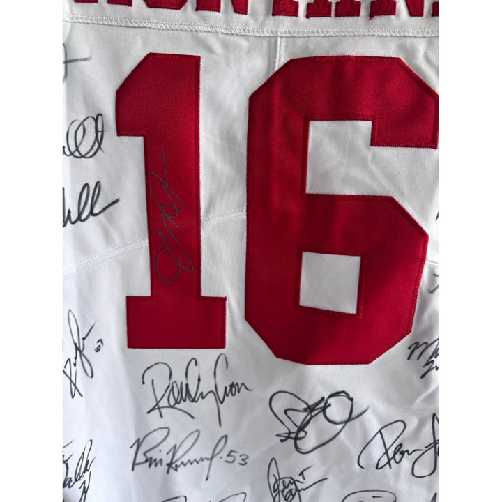 San Francisco 49ers 1988 -89  Joe Montana size xl Super Bowl Champions team signed game model jersey signed with proof