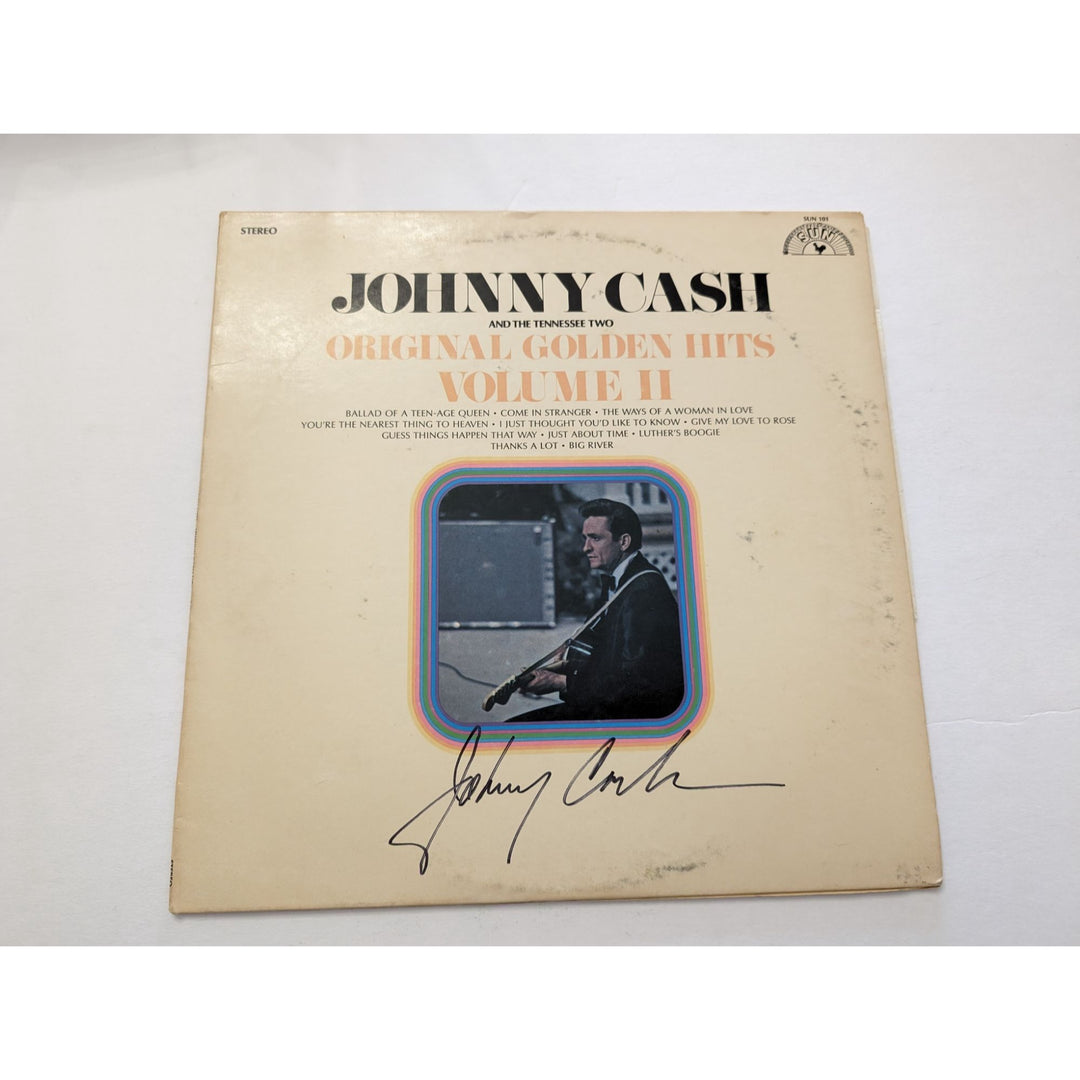 Johnny Cash original golden Hits Volume number two original LP signed with proof