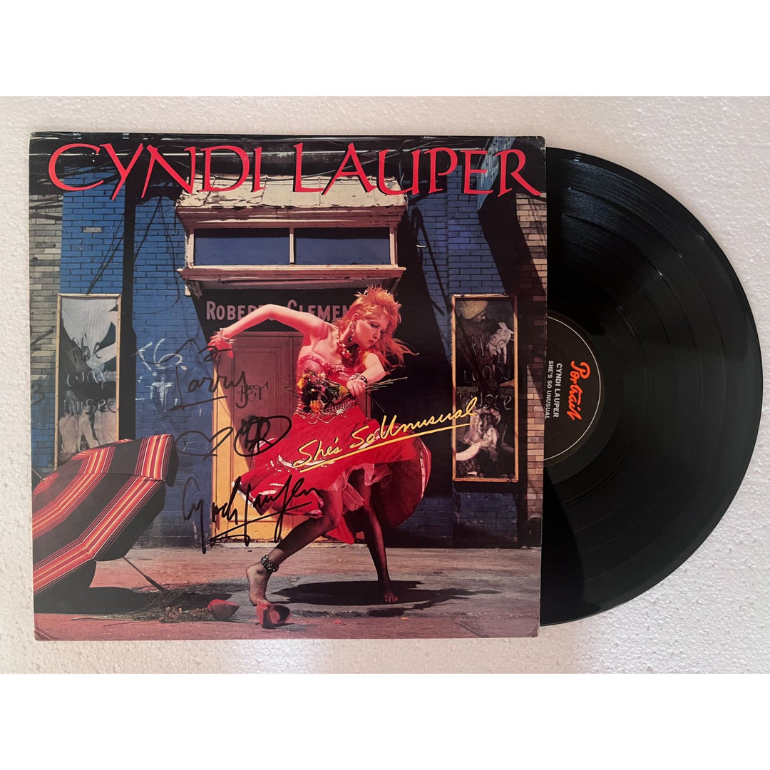 Cindy Lauper She's so Unusual original lp signed with proof