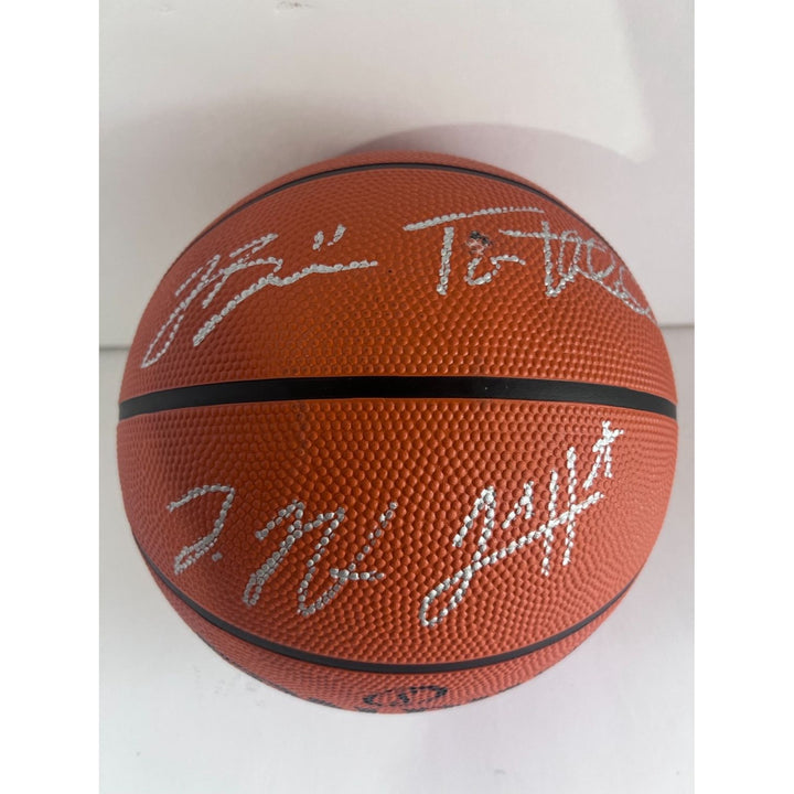 Nikola Jokic, Jamal Murray, Aaron Gordon, Michael Porter Jr, Mike Malone Denver Nuggets Spalding full size NBA basketball signed with proof