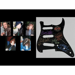 ACDC Angus and Malcolm Young  Stratocaster electric pickguard signed with proof