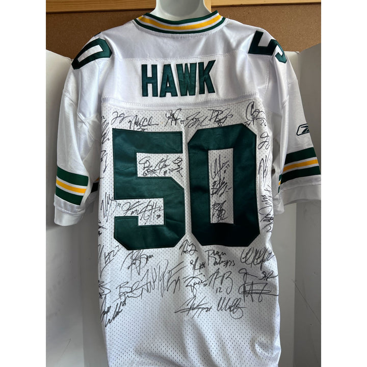 Green Bay Packers AJ Hawk game model Jersey team signed 2009 Green Bay Packers Super Bowl champions