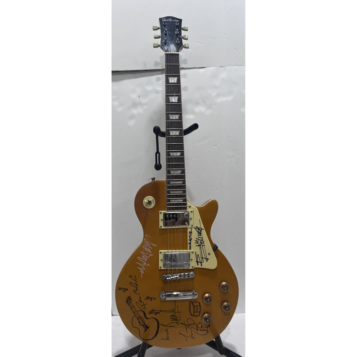 Rolling Stones Mick Jagger Ronnie Woods Charlie Watts Keith Richards Gold Les Paul  Electric full size quitar signed whit proff