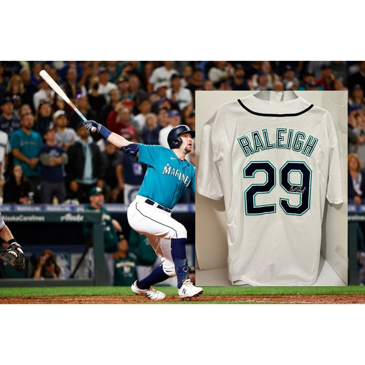 Cal Raleigh Seattle Mariners size Xl game model jersey signed with proof