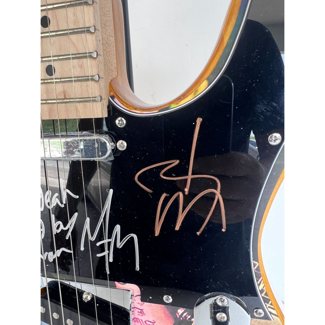 Marilyn Manson and Johnny Depp one of a kind Telecaster electric guitar signed with proof.