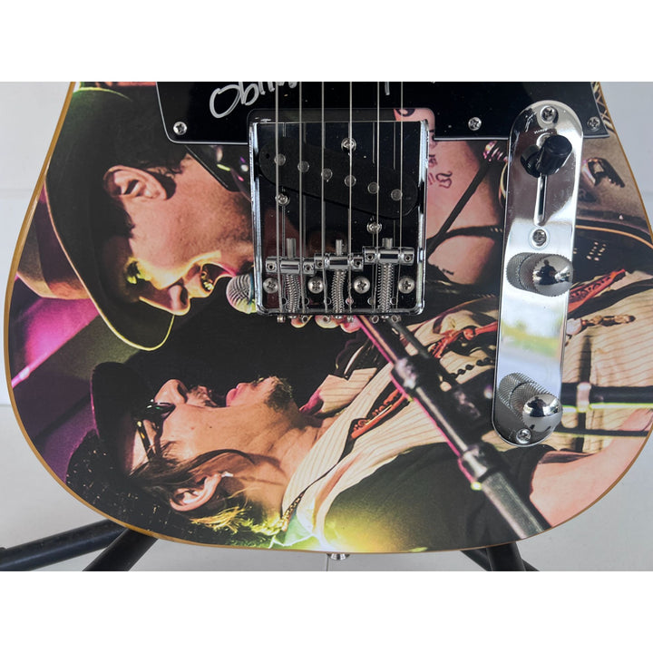 Marilyn Manson and Johnny Depp one of a kind Telecaster electric guitar signed with proof.