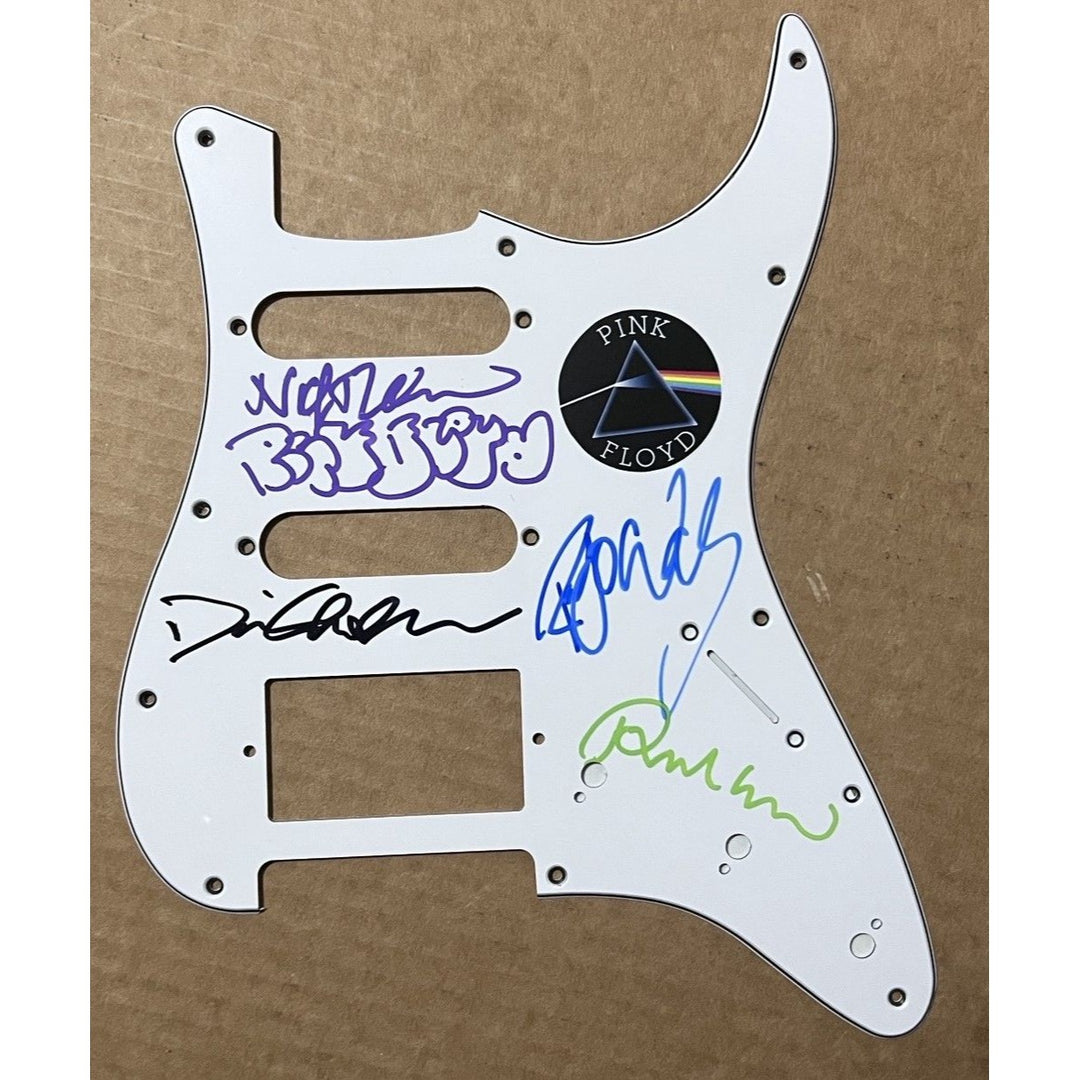 Roger Waters David Gilmour Nick Mason Rick Wright Pink Floyd stratocaster pickguard signed with proof